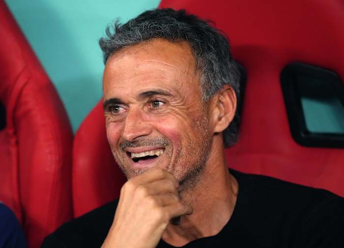 Luis Enrique pictured at the FIFA World Cup in Qatar in November 2022 when he was in charge of the Spain national team